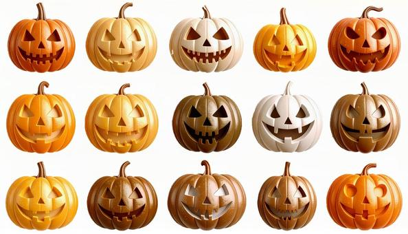ハロウィンのカボチャ複数 ハロウィンのカボチャ複数の写真