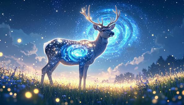 星屑をまとう神秘の鹿 星屑をまとう神秘の鹿の写真