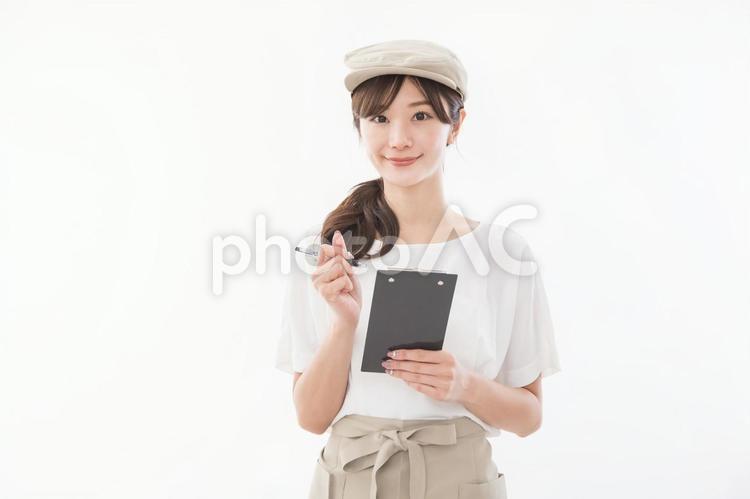 カフェ　店員　オーダー 女性,人物,アジア人の写真素材
