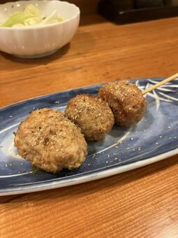 つくね串 つくね,焼き鳥,串焼きの写真素材