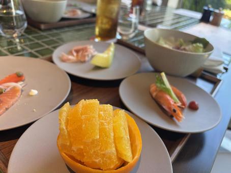 オレンジ_前菜_食べ放題 食べ放題,オレンジ,ハイアットリージェンシーの写真素材