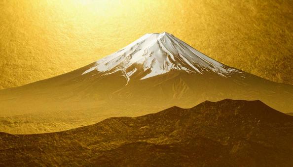 背景が金色の紙の質感のある富士山 背景が金色の紙の質感のある富士山の写真
