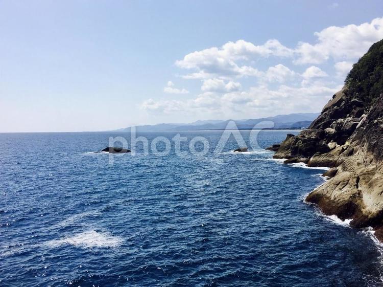 鬼ヶ城（三重県熊野市） 海,断崖,絶壁の写真素材