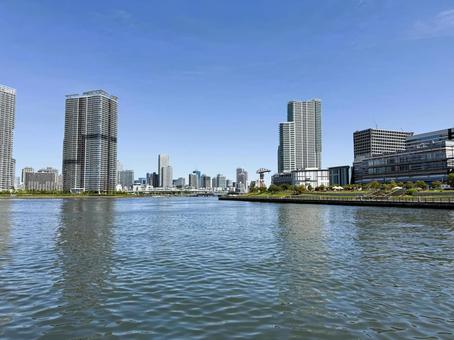 豊洲公園から見た東京の街 2025年春 豊洲公園から見た東京の街 2025年春 豊洲,朝,月島の写真素材