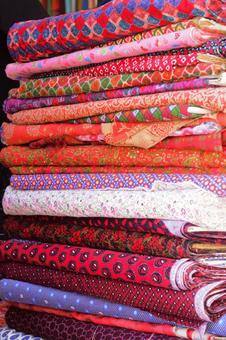 カトマンズの布屋　ネパール 手芸店,手芸,裁縫の写真素材