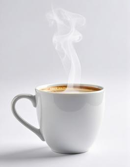 白い背景にコーヒー 白い背景にコーヒーの写真