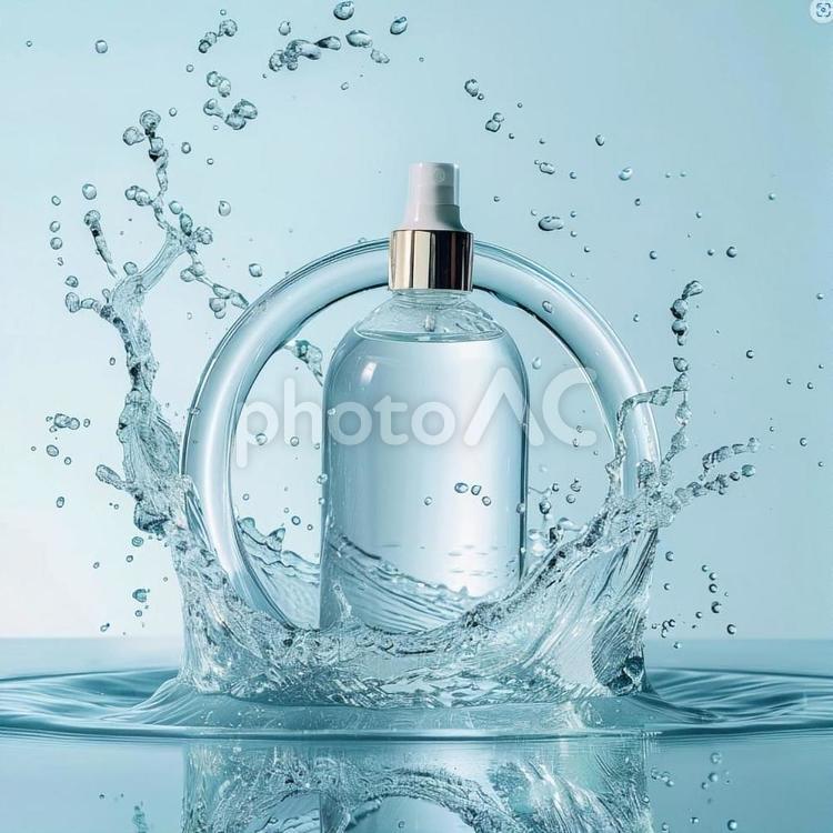 水と化粧品 化粧水,コスメ,化粧品の写真素材