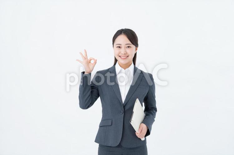 OKサインの若いビジネスウーマン ビジネスウーマン,ok,ビジネスの写真素材