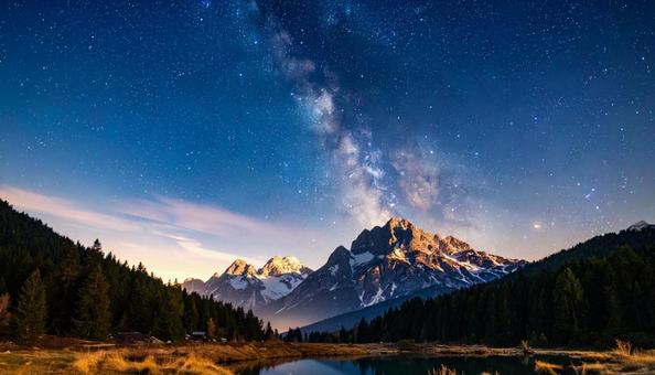 星の綺麗な夜空 満点の星空 星の綺麗な夜空 満点の星空の写真