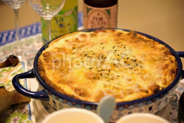 手作りのラザニア／02 お料理,クリスマスディナー,ディナーの写真素材