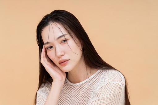 若い女性のビューティ 若い女性のビューティ 女性,スキンケア,ビューティの写真素材