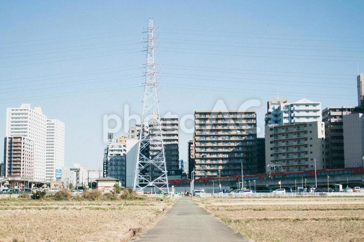 真っ直ぐな道 道,まっすぐ,風景の写真素材