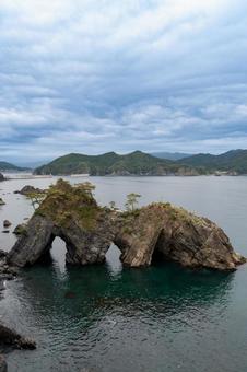 三陸碁石海岸の穴通磯 碁石海岸,穴通磯,大船渡市の写真素材