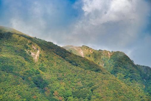 三瓶山の風景 しまね,登山,浸食の写真素材