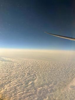 飛行機からの雲海の眺め 飛行機からの雲海の眺めの写真