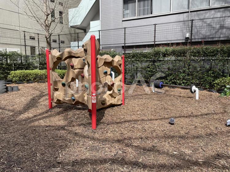ボルダリング 築地,あかつき公園,公園の写真素材