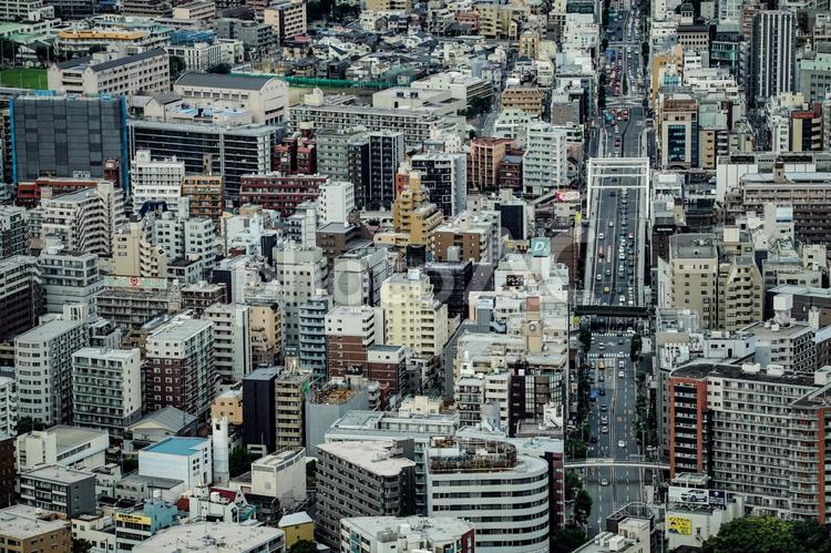 横浜ランドマークタワーから見える都市風景 横浜,横浜市,横浜みなとみらいの写真素材