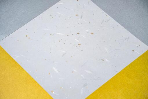 和紙風の白い紙テクスチャーと金箔の背景 和紙,紙,背景の写真素材