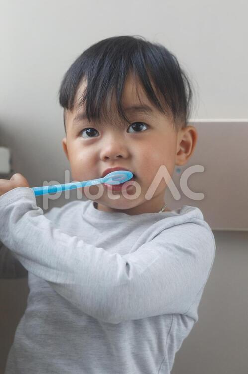 歯磨きをする男の子2 歯医者,患者,男の子の写真素材