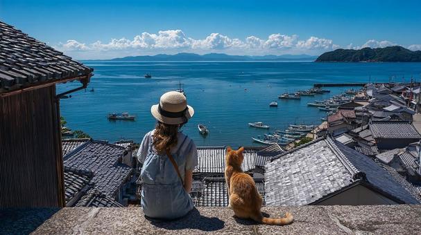 港町の屋根の上での写真
