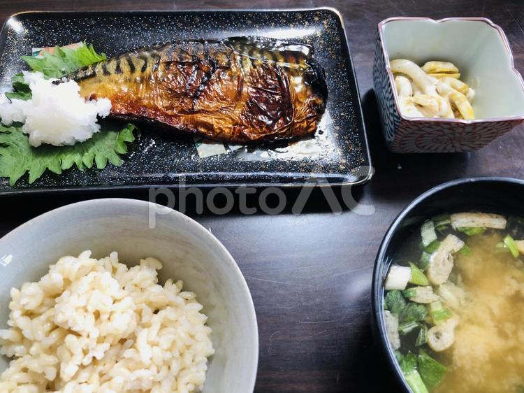 鯖照り焼き定食 鯖,照り焼き,ごはんの写真素材