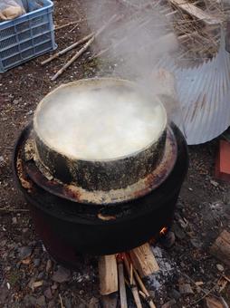 釜炊き 釜炊きの写真