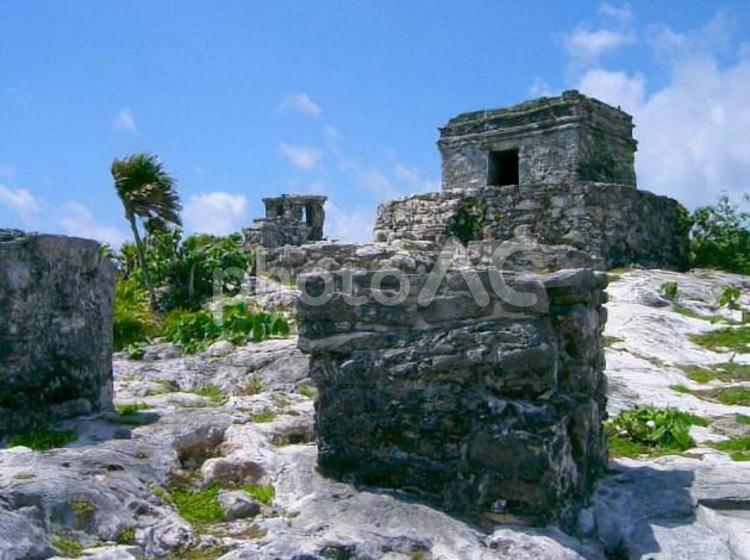 トゥルム遺跡　マヤ文明　メキシコ トゥルム,遺跡,tulumの写真素材