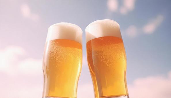 ビールで乾杯 ビールで乾杯の写真