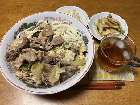 自炊メシ 自炊メシ うどん,自炊,ごはんの写真素材