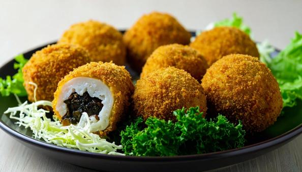 揚げ物 シソ巻きの写真