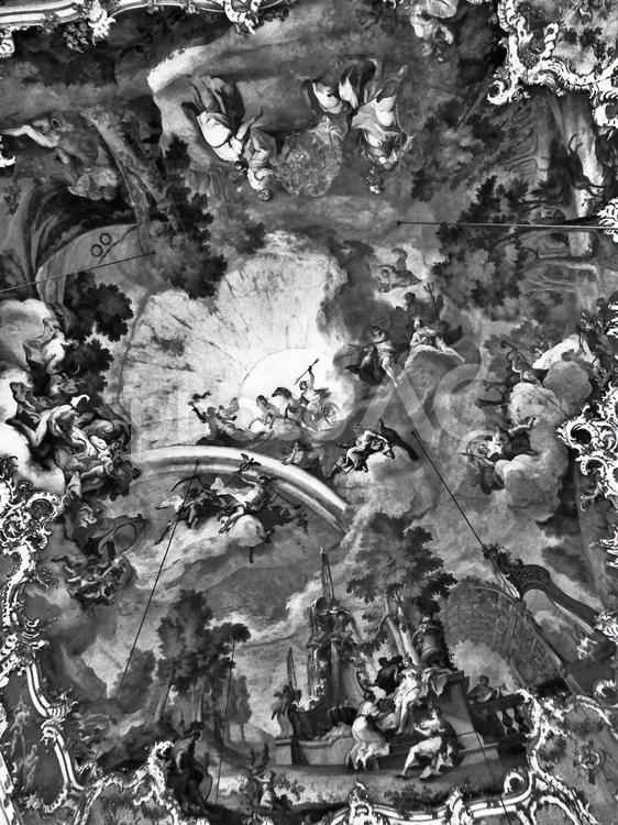 ニンフェンブルク城内部の風景６ ニンフェンブルク城,天井画,ミュンヘンの写真素材