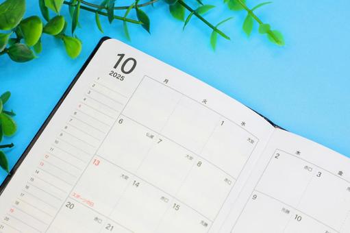 ビジネス手帳 10月のカレンダー ビジネス手帳 10月のカレンダー 10月,十月,2025年の写真素材