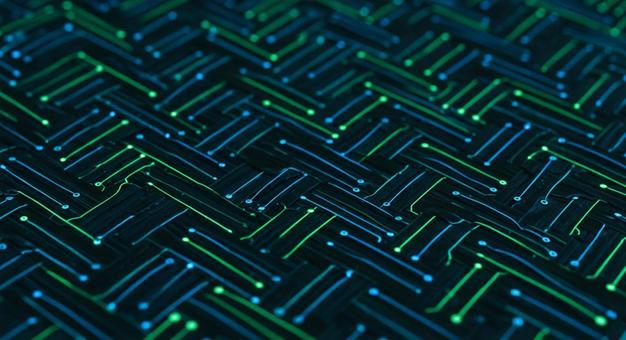 テクノロジーアート デジタル回路織り テクノロジーアート デジタル回路織りの写真