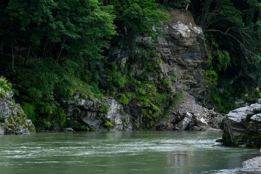 長瀞の荒川 ライン下り,長瀞,秩父の写真素材