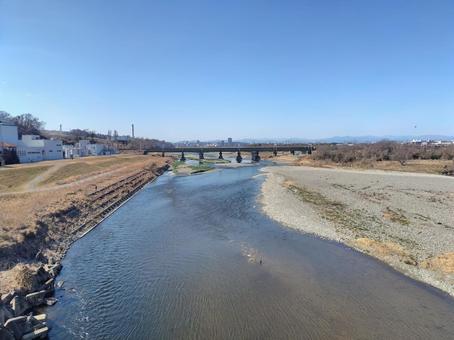 多摩川ののどかな風景 多摩川ののどかな風景 多摩川,川,河川敷の写真素材