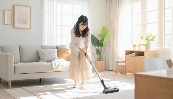 掃除をする人の写真