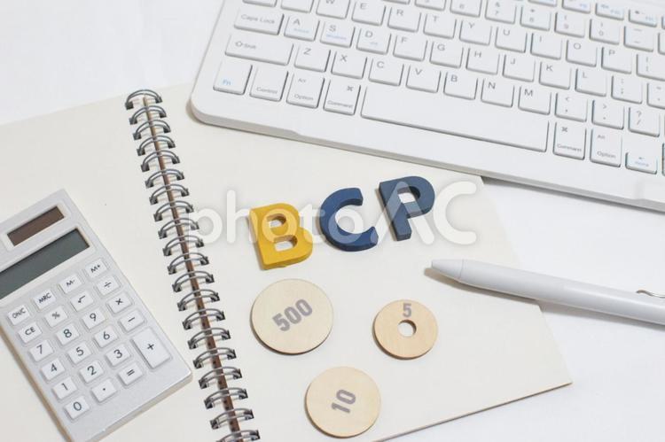 BCPの文字とビジネス用品③ bcp,事業継続計画,事業の写真素材