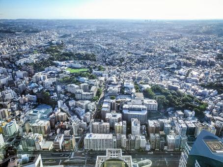 横浜ランドマークタワーから 西南西の眺望 横浜ランドマークタワーから 西南西の眺望 横浜ランドマークタワー,みなとみらい21,mm日石ビルの写真素材