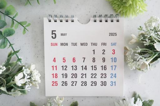 2025年5月のカレンダー素材 2025年5月のカレンダー素材の写真