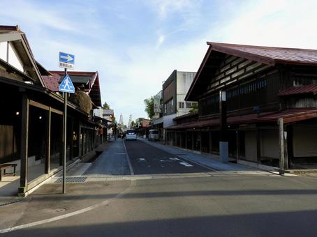 黒石市中町重要伝統的建造物群保存地区4 黒石市中町重要伝統的建造物群保存地区4 黒石市,黒石市中町,こみせの写真素材