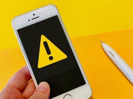 Attention: Smartphone and exclamation mark, JPG Attention: Smartphone and exclamation mark, JPG