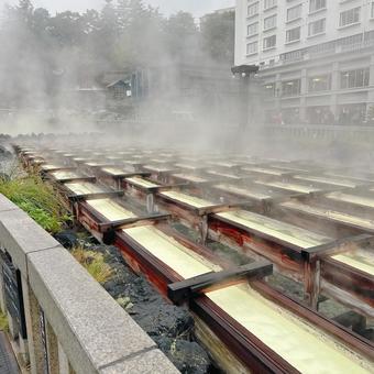 草津 絶景,旅,景色の写真素材