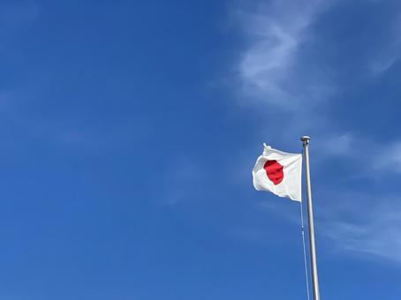 青空と旗 青空と旗の写真