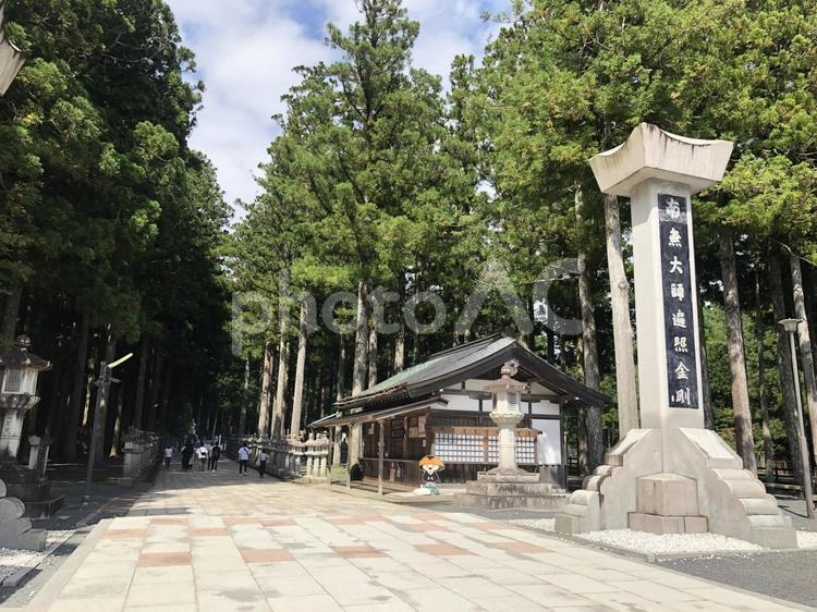 和歌山県・高野山の歴史的参道と石碑 和歌山,高野山,歴史の写真素材