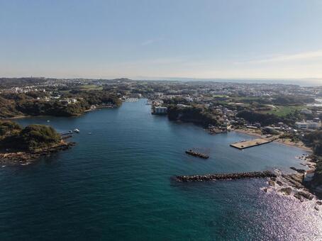 三浦・浜諸磯 2025年秋 ドローン,空撮,浜諸磯の写真素材