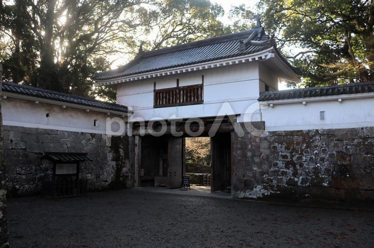 飫肥城跡・復元追手門の裏側。宮崎県日南 飫肥城,宮崎県,飫肥の写真素材