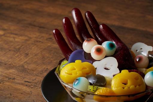 ハロウィン フルーツポンチ ハロウィン フルーツポンチ ハロウィン,フルーツポンチ,真俯瞰の写真素材