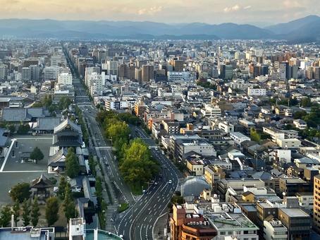 上から見た京都の町並み 上から見た京都の町並み 京都,町並み,街並みの写真素材