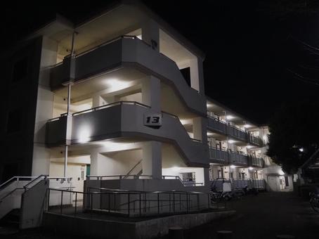 Apartment complex at night, JPG Apartment complex at night, JPG