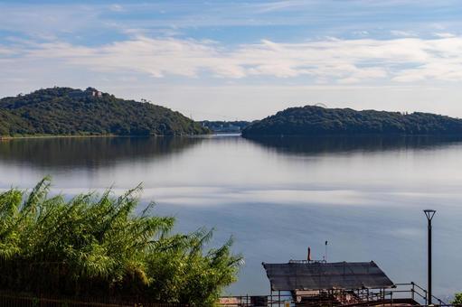 静岡県東名高速浜名湖SAより浜名湖の眺め 日本,静岡県,浜松市の写真素材